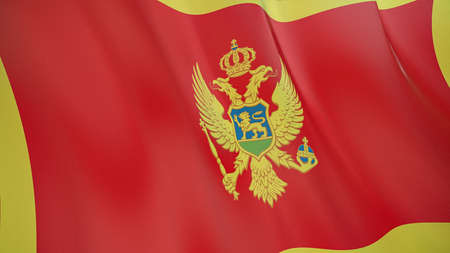 The waving flag of Montenegro. High quality 3D illustration. Perfect for news, reportage, events.の写真素材