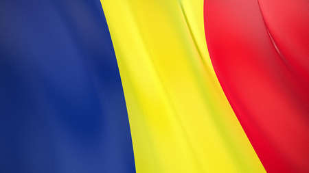The waving flag of Romania. High quality 3D illustration. Perfect for news, reportage, events.の写真素材