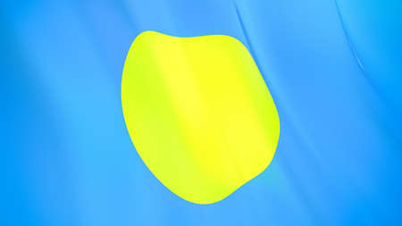 The waving flag of Palau. High quality 3D illustration. Perfect for news, reportage, events.の写真素材