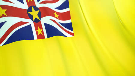 The waving flag of Niue. High quality 3D illustration. Perfect for news, reportage, events.の写真素材