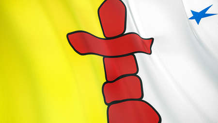 The waving flag of Nunavut. High quality 3D illustration. Perfect for news, reportage, events.の写真素材