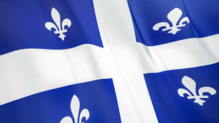 The waving flag of Quebec. High quality 3D illustration. Perfect for news, reportage, events.の写真素材