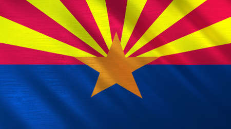 The waving flag of Arizona. High quality 3D illustration. Perfect for news, reportage, events.の写真素材