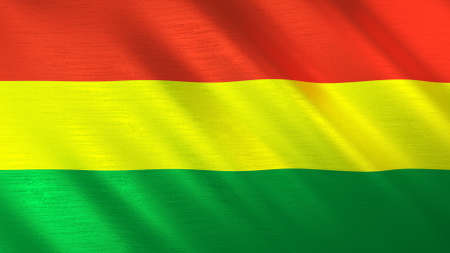 The waving flag of Bolivia. High quality 3D illustration. Perfect for news, reportage, events.の写真素材