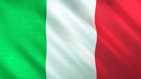 The waving flag of Italy. High quality 3D illustration. Perfect for news, reportage, events.の写真素材
