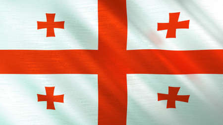 The waving flag of Georgia. High quality 3D illustration. Perfect for news, reportage, events.の写真素材