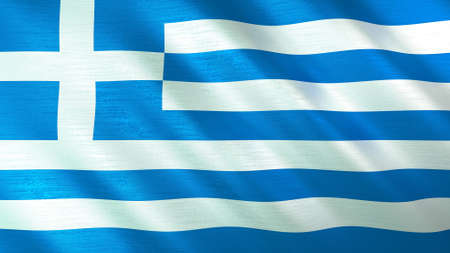 The waving flag of Greece. High quality 3D illustration. Perfect for news, reportage, events.の写真素材