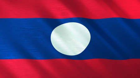 The waving flag of Laos. High quality 3D illustration. Perfect for news, reportage, events.の写真素材