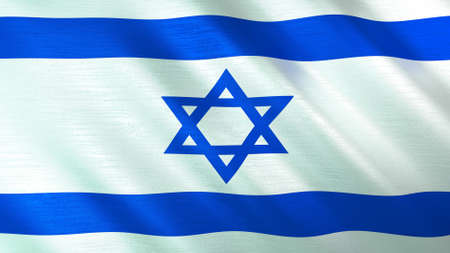 The waving flag of Israel. High quality 3D illustration. Perfect for news, reportage, events.の写真素材