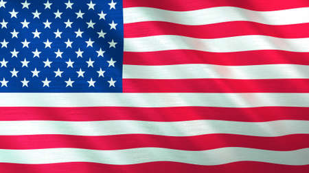The waving flag of United States. High quality 3D illustration. Perfect for news, reportage, events.の写真素材