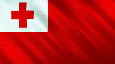 The waving flag of Tonga. High quality 3D illustration. Perfect for news, reportage, events.の写真素材