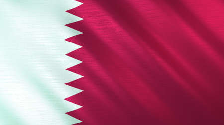 The waving flag of Qatar. High quality 3D illustration. Perfect for news, reportage, events.の写真素材
