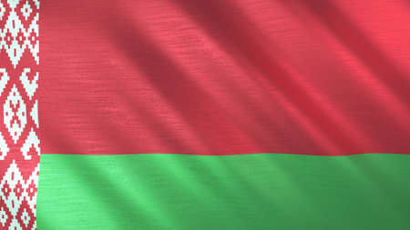 The waving flag of Belarus. High quality 3D illustration. Perfect for news, reportage, events.の写真素材
