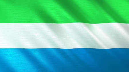 The waving flag of Sierra Leone. High quality 3D illustration. Perfect for news, reportage, events.の写真素材