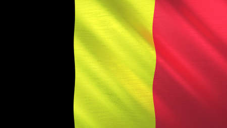 The waving flag of Belgium. High quality 3D illustration. Perfect for news, reportage, events.の写真素材