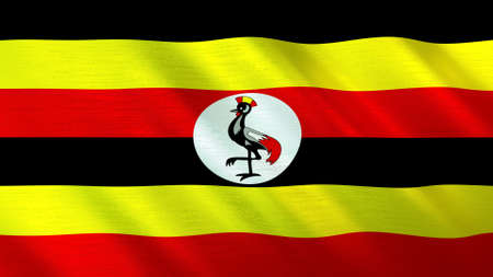The waving flag of Uganda. High quality 3D illustration. Perfect for news, reportage, events.の写真素材