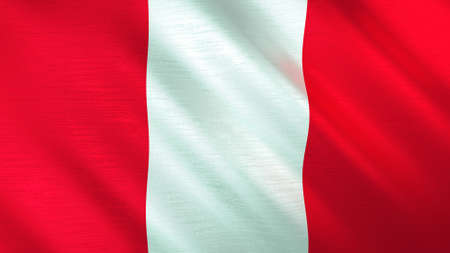 The waving flag of Peru. High quality 3D illustration. Perfect for news, reportage, events.の写真素材