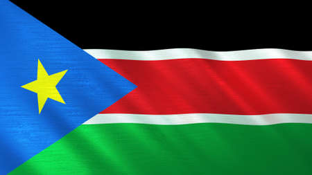 The waving flag of South Sudan. High quality 3D illustration. Perfect for news, reportage, events.の写真素材