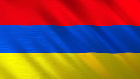 The waving flag of Armenia. High quality 3D illustration. Perfect for news, reportage, events.の写真素材