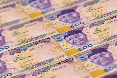 NGN. Nigerian currency. Nigerian banknotes background. Nigerian money. Finance, business background. Perfect for news, reportageの写真素材