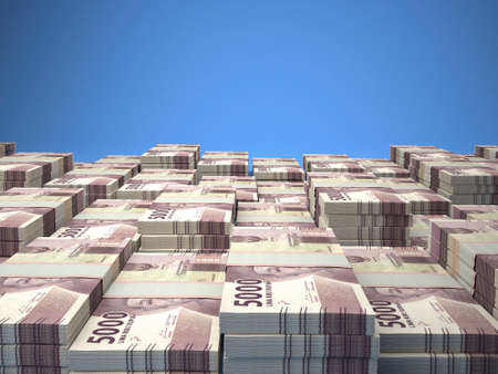 Money of Indonesia. Indonesian rupiah bills. IDR banknotes. 5000 rupiahs. Business, finance, news background.の写真素材