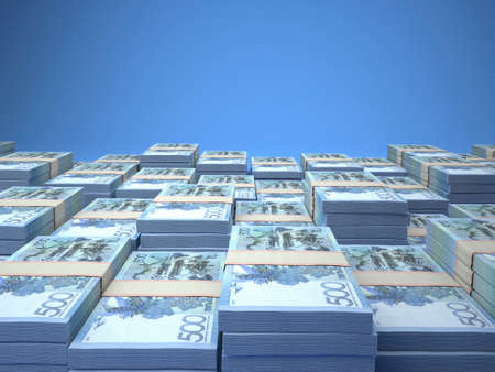 Money of Kazakhstan. Kazakhstani tenge bills. KZT banknotes. 500 tenge. Business, finance, news background.の写真素材