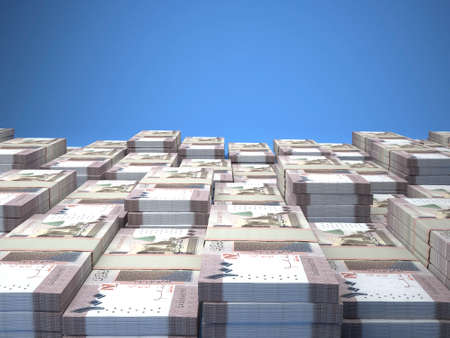 Money of Sudan. Sudanese pound bills. SDG banknotes. 100 pounds. Business, finance, news background.の写真素材