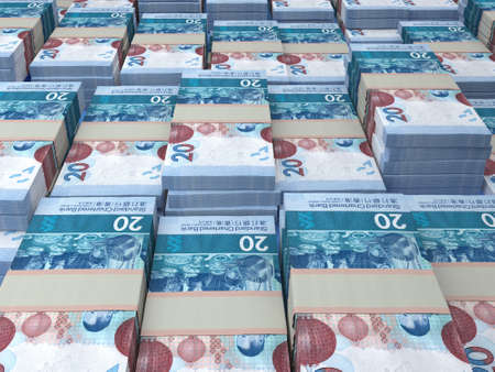Money of Hong Kong. Hong Kong dollar bills. HKDSCB banknotes. 20 dollars. Business, finance, news background.の写真素材