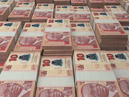 Money of Nigeria. Nigerian naira bills. NGN banknotes. 10 polymer. Business, finance, news background.の写真素材