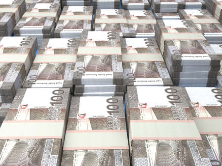 Money of Sudan. Sudanese pound bills. SDG banknotes. 100 pounds. Business, finance, news background.の写真素材