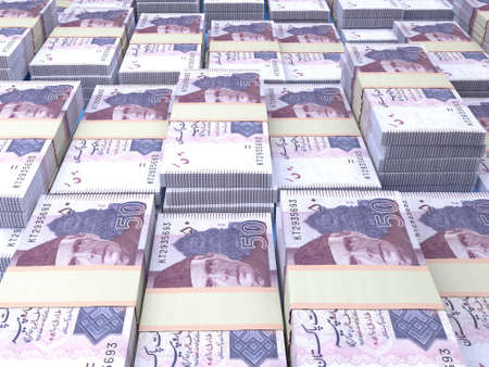 Money of Pakistan. Pakistani rupee bills. PKR banknotes. 50 rupees. Business, finance, news background.の写真素材