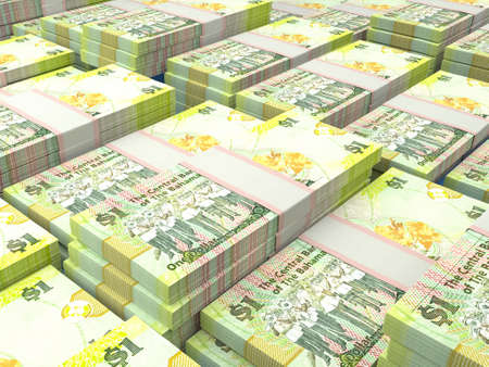Money of Bahamas. Bahamas dollar bills. BSD banknotes. 1 dollars. Business, finance, news background.の写真素材