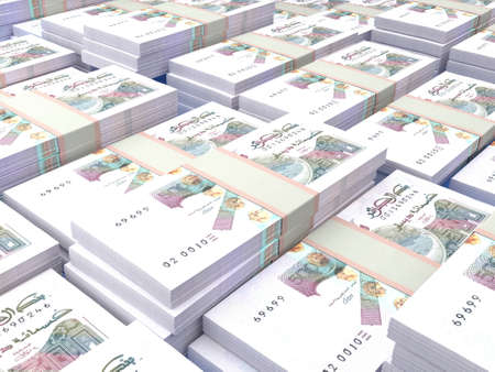 Money of Algeria. Algerian dinar bills. DZD banknotes. 500 dinars. Business, finance, news background.の写真素材