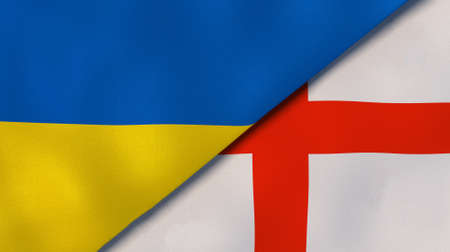 Ukraine vs England. High-quality sport background. 3d illustrationの写真素材