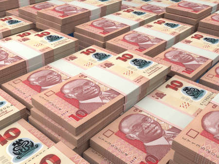 Money of Nigeria. Nigerian naira bills. NGN banknotes. 10 polymer. Business, finance, news background.の写真素材