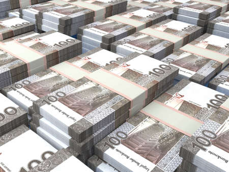 Money of Sudan. Sudanese pound bills. SDG banknotes. 100 pounds. Business, finance, news background.の写真素材