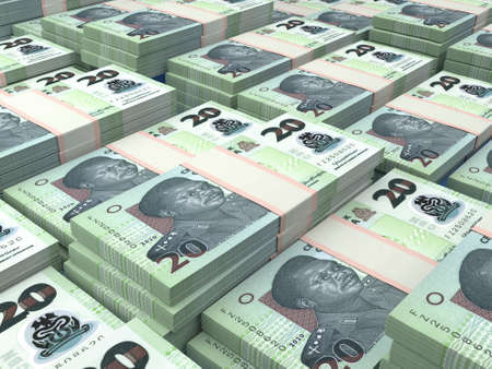 Money of Nigeria. Nigerian naira bills. NGN banknotes. 20 polymer. Business, finance, news background.の写真素材