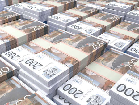 Money of Serbia. Serbian dinar bills. RSD banknotes. 200 dinari. Business, finance, news background.の写真素材