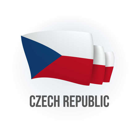 Vector flag of Czech Republic. Czech waving flag. Vector illustration.のイラスト素材