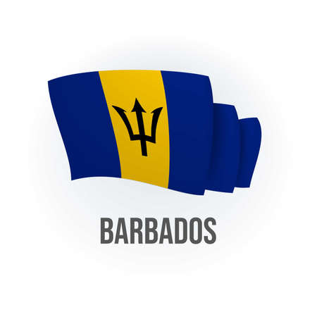 Vector flag of Barbados. Barbadian waving flag. Vector illustration.のイラスト素材