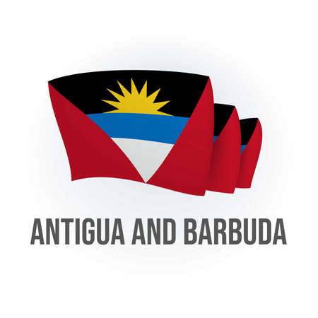 Vector flag of Antigua and Barbuda. Antiguan waving flag. Vector illustration.のイラスト素材