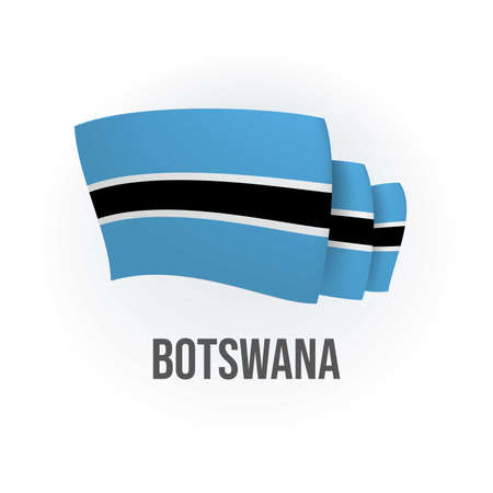 Vector flag of Botswana. Botswanan waving flag. Vector illustration.のイラスト素材