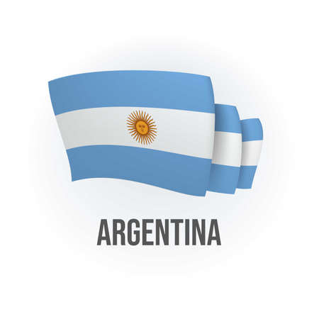 Vector flag of Argentina. Argentinian waving flag. Vector illustration.のイラスト素材