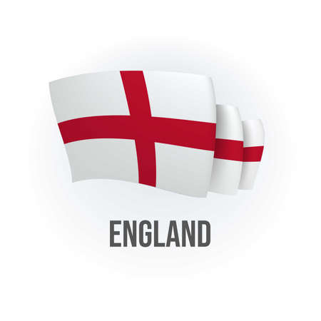 Vector flag of England. English waving flag. Vector illustration.のイラスト素材