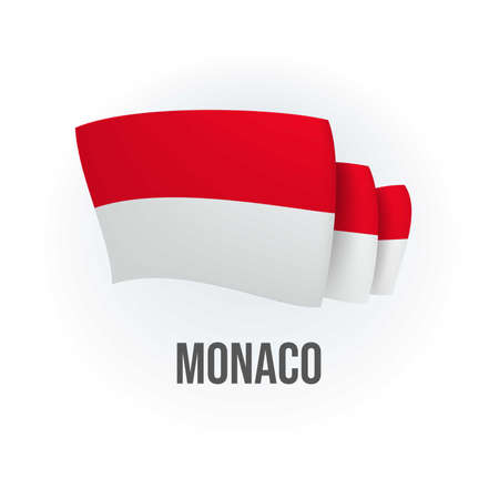 Vector flag of Monaco. Monegasque waving flag. Vector illustration.のイラスト素材
