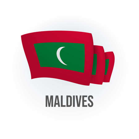 Vector flag of Maldives. Maldivian waving flag. Vector illustration.のイラスト素材