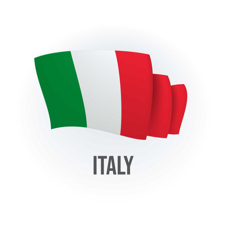 Vector flag of Italy. Italian waving flag. Vector illustration.のイラスト素材