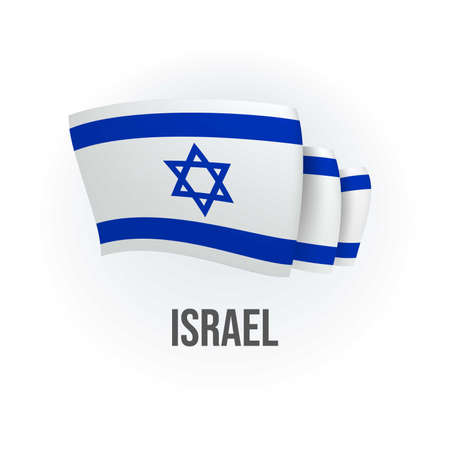Vector flag of Israel. Israeli waving flag. Vector illustration.のイラスト素材