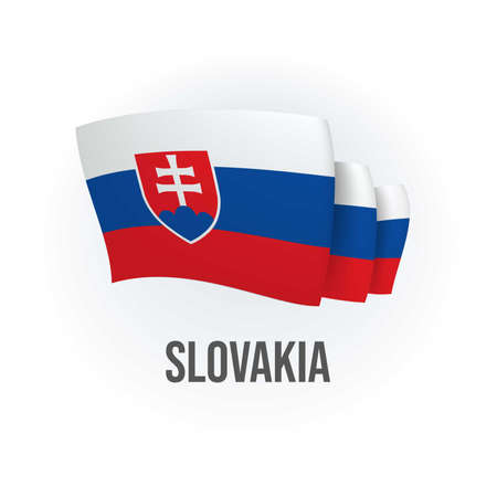 Vector flag of Slovakia. Slovak waving flag. Vector illustration.のイラスト素材