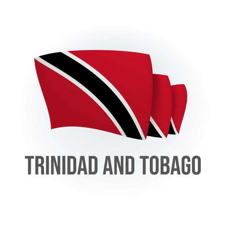 Vector flag of Trinidad and Tobago. Trinidadian waving flag. Vector illustration.のイラスト素材